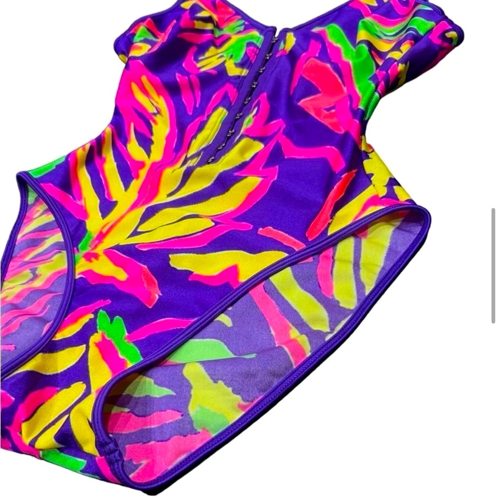 Vintage La Blanca 90s Miami Vice Barbie Neon One Piece Swimsuit - Picture 9 of 16